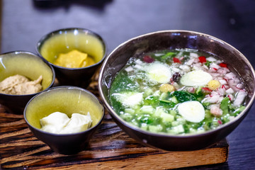 Traditional Russian soup - okroshka.