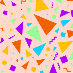 Retro vintage 80s or 90s fashion style abstract pattern background. Good for textile fabric design, wrapping paper and website wallpapers. Vector illustration.