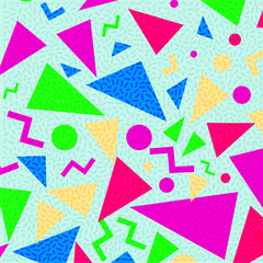 Retro vintage 80s or 90s fashion style abstract pattern background. Good for textile fabric design, wrapping paper and website wallpapers. Vector illustration.