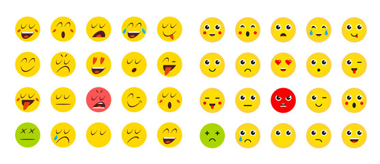 Set of Emoticons or Emoji for Devices. Vector Illustration.