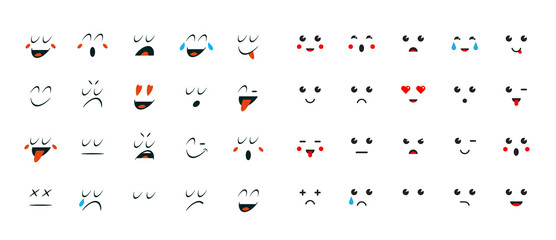 Set of Emoticons or Emoji for Devices. Vector Illustration.