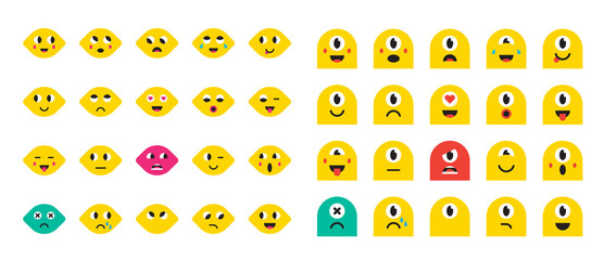 Set of Emoticons or Emoji for Devices. Vector Illustration.