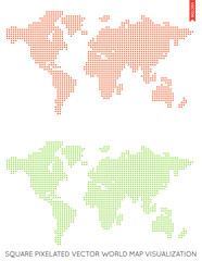 Set of Vector Flat Maps of the World. Infographic. Map Data.