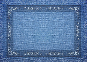 Decorative border on denim. 