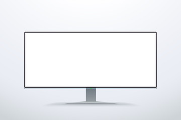 wide screen white color monitor