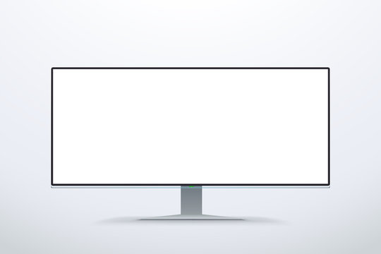 wide screen white color monitor