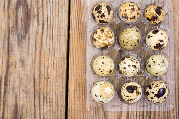 Quail eggs in plastic bags