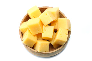 piece of cheese isolated on white background