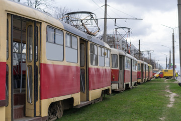 Fototapeta na wymiar trams