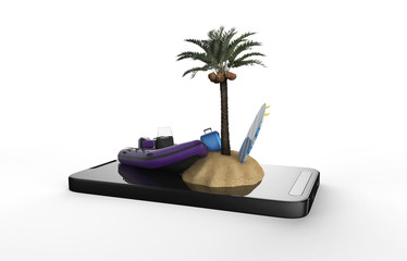 mobile travel isolated concept
