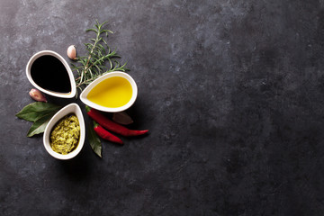 Obraz na płótnie Canvas Herbs, condiments and spices