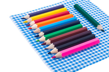 Color pencils for creativity on paper napkins