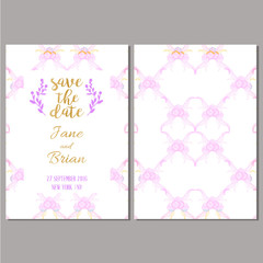Save the date card template in elegant style. Wedding invitation, baby shower, menu, flyer, banner template with floral background.