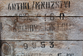 Rustic light rough wood texture with black text