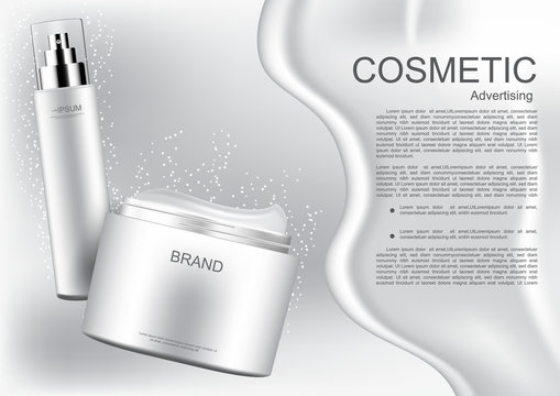 White cosmetic products template