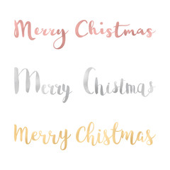 Metalic foil merry christmas lettering