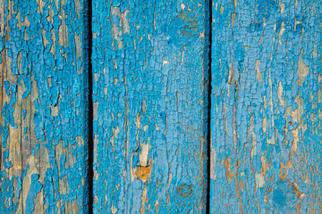 Old wooden texture with shabby blue paint