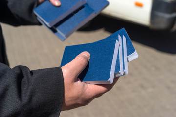 A spiritual book, the Bible on the street