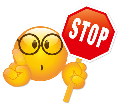 Stop Smiley mit Stopschild - Vektor