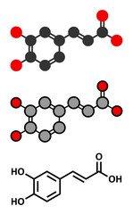 Caffeic acid molecule. Intermediate in the biosynthesis of lignin.