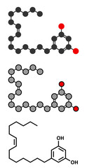 Bilobol ginkgo biloba molecule.