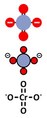 Chromate anion, chemical structure.