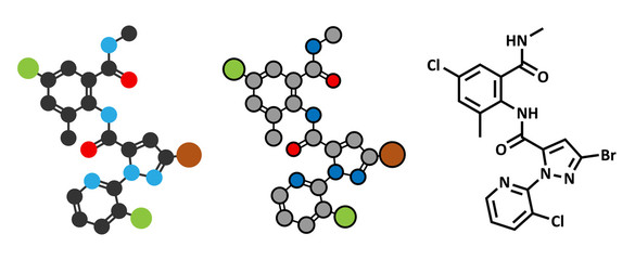 Chlorantraniliprole insecticide molecule (ryanoid class).
