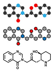 Febrifugine alkaloid molecule, first isolated from Dichroa febrifuga.
