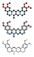 Emetine molecule. Has emetic (induces vomiting) and anti-protozoal properties.