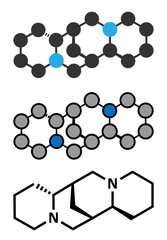 Sparteine scotch broom alkaloid molecule.