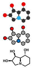 Swainsonine locoweed toxin molecule. Present in Astragalus, Oxytropis and Swainsona plant species.