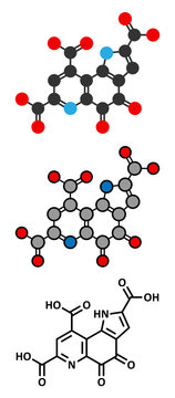 Pyrroloquinoline quinone (PQQ) redox cofactor molecule.