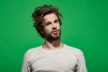 hair and beard of man in white underwear