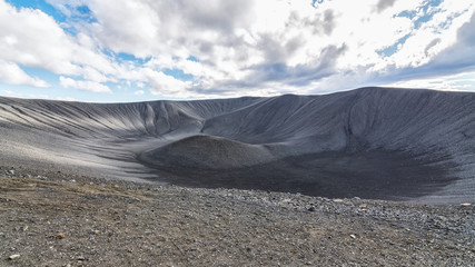 View of amazing Hverfjall volcanic crater in Iceland © Fominayaphoto