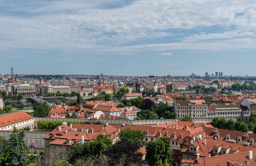 Obraz premium Panoramic view of Prague in the summer