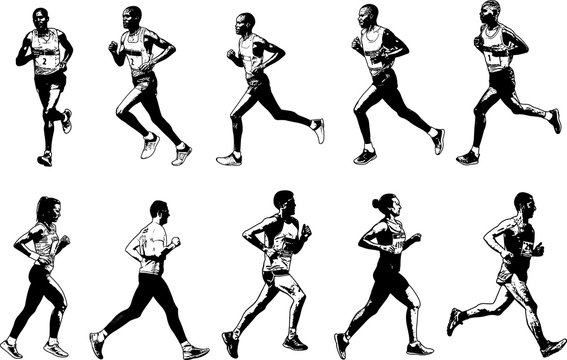 runners collection, sketch illustration
