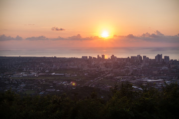 Panorama of Dawn in the City Georgia Batumi