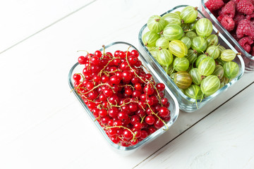 Mix of berries on a white background