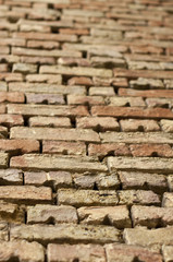 Wall of real  bricks