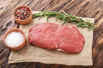 raw Steak with spices