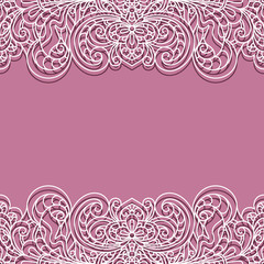 Vector frame with cutout lace borders