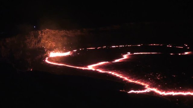 Boiling lava lake of the volcano Erta Ale, Ethiopia