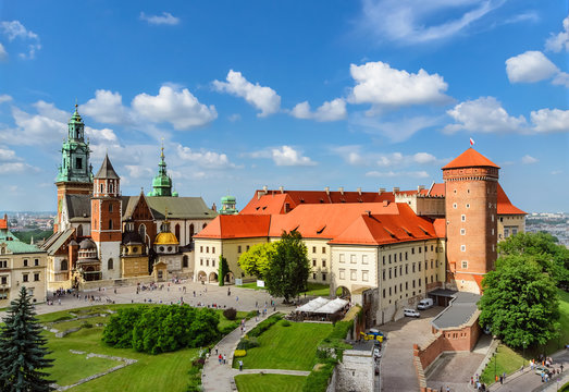 Fototapeta Krakow - Wawel castle at day. Poland Europe.