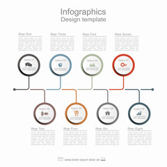 Timeline design template with place for your data. Vector illustration.