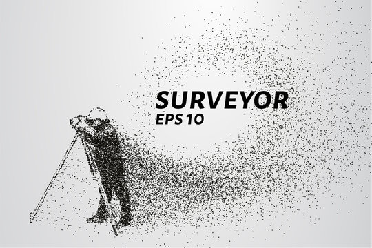 Surveyor of the particles. Surveyor consists of dots and circles. Vector illustration.