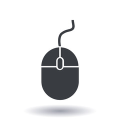 Icon of mouse.So, click the mouse. Flat design style.
