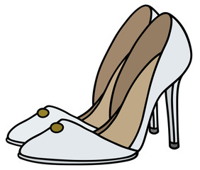 White high heel shoes