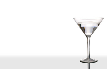Isolated glass  and cup of water