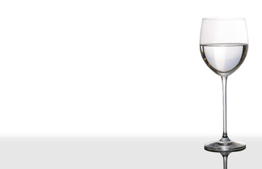 Isolated glass  and cup of water