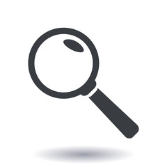 Icon of loupe. Search button. Magnifying glass. Flat design style. 